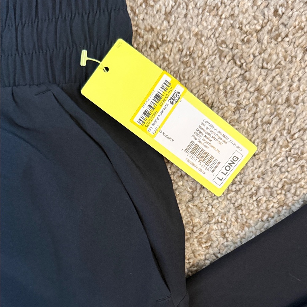 NWT All in Motion Black Active Pants Sz Large Long - Picture 2 of 9